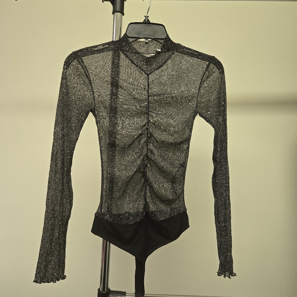 Sheer shimmer bodysuit